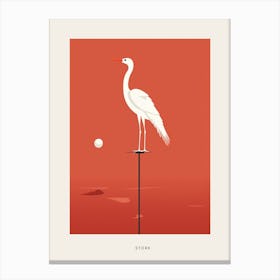 Minimalist Stork 1 Bird Poster Canvas Print