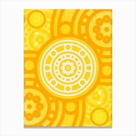 Geometric Abstract Glyph in Happy Yellow and Orange n.0058 Canvas Print