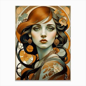 Art Nouveau Girl 1 30x40in 7920x10560 18 Canvas Print