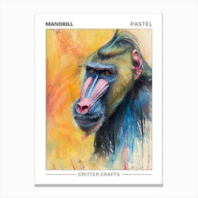 Mandrill Pastel Watercolour 3 Poster Canvas Print