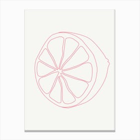 Lemon Slice Minimalist Illustration Canvas Print