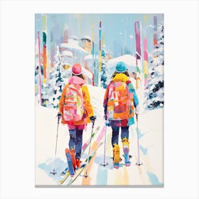 Aspen Snowmass   Colorado Usa, Ski Resort Illustration 6 Canvas Print