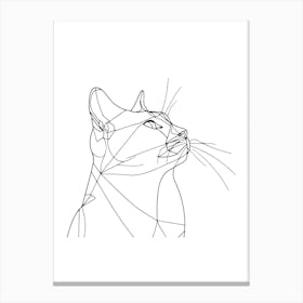 Cat Line Drawing Minimalist One Line Illustration Canvas Print