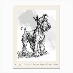 Portuguese Podengo Pequeno Dog Line Sketch 1 Poster Canvas Print