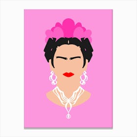 Frida Kahlo Pink Canvas Print