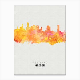 Portland Oregon City watercolor Canvas Print