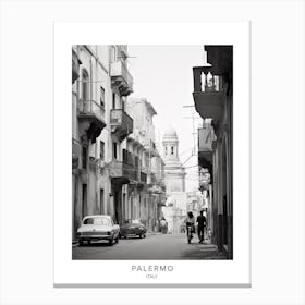 Poster Of Palermo, Italy, Black And White Analogue Photography 1 Canvas Print
