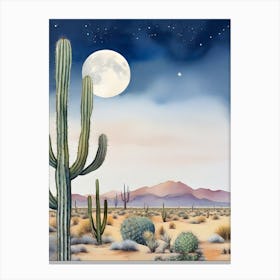Cactus In The Desert Canvas Print