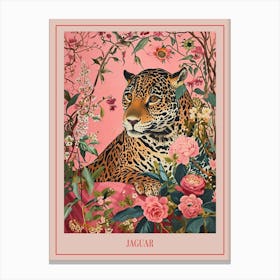 Floral Animal Painting Jaguar 3 Poster Canvas Print