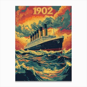 Aihrgdesign A Vintage Travel Poster Of A Grand Ocean Liner Cr Ff62c3c7 27ce 4855 9389 F1e6c6712f02 0 Canvas Print