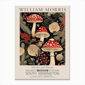 William Morris Prints Mushrooms Christmas Gift Winter Vintage Canvas Print