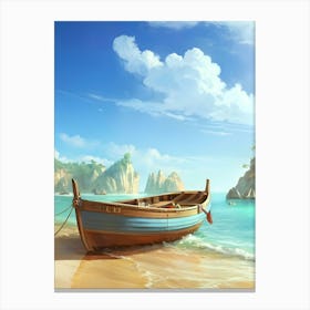 Of A Boat On The Beach Canvas Print