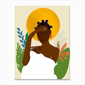 African Woman In A Towel Canvas Print