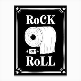 Rock 'n' Roll Bathroom Black and White Print Art Print Canvas Print