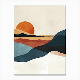 Sunset In The Desert, Minimalism 3 Canvas Print