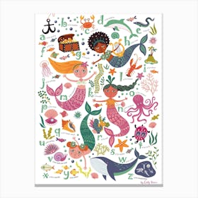 Mermaid Alphabet Canvas Print