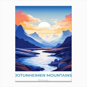 Norway Jotunheimen Mountains Travel Canvas Print