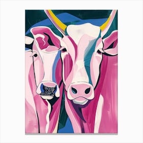 Pink Cows Canvas Print