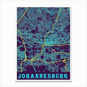 Johannesburg Map Poster 1 Canvas Print