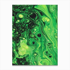 Green Liquid Art Canvas Print