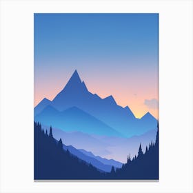 Misty Mountains Vertical Composition In Blue Tone 184 Canvas Print