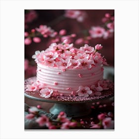 Cherry Blossoms On A Cake Canvas Print