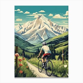 Tour De Mont Blanc France 14 Vintage Travel Illustration Canvas Print
