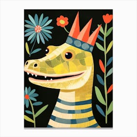 Little Komodo Dragon  Wearing A Crown Canvas Print