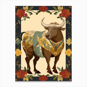 Floral Bull2 Canvas Print