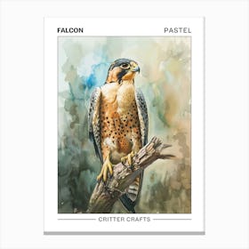 Falcon Pastel Watercolour 1 Poster Stampe su tela