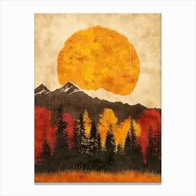 Sunset Over Mountains Canvas Print