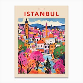 Istanbul Turkey 4 Fauvist Travel Poster Canvas Print