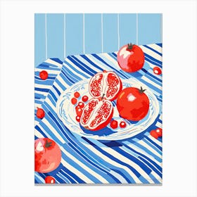 Pomegranate Fruit Summer Illustration 1 Canvas Print
