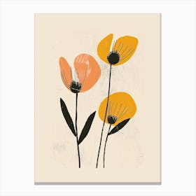 Cleveland Flower Market Boho Minimalist Style Canvas Print