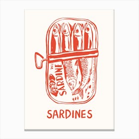 Red Sardines Tin Print  Canvas Print
