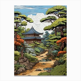 Ise Grand Shrine In Mie, Ukiyo E Drawing 1 Canvas Print