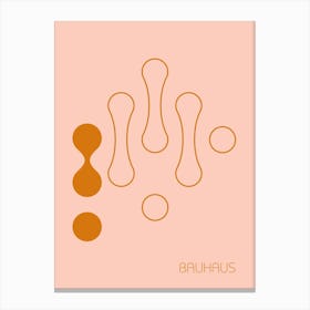 Retro Bauhaus Poster Pink & Orange Canvas Print