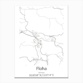 Floha,Germany Minimalist Map Canvas Print