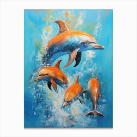 Dolphin Abstract Pop Art 2 Canvas Print