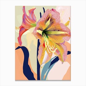 Colourful Flower Illustration Amaryllis 8 Canvas Print