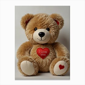 I Love You Teddy Bear Canvas Print