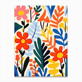 Radiant Flower Waltz; Matisse Style Chromatic Flower Market Delight Canvas Print