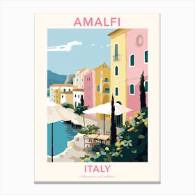Amalfi, Italy, Flat Pastels Tones Illustration 4 Poster Canvas Print