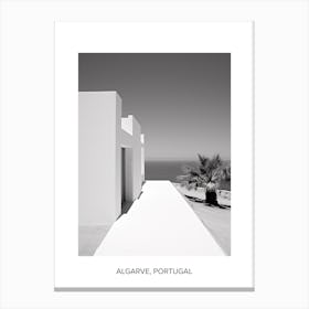 Poster Of Algarve, Portugal, Photography In Black And White 2 Canvas Print