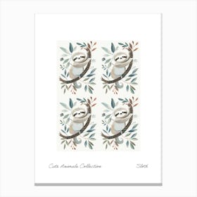 Cute Animals Collection Sloth 2 Canvas Print