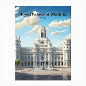 Royal Palace of Madrid Spain Royal Family Travel Art Illustration Canvas Print