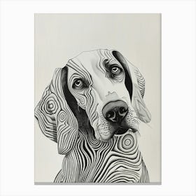 Black And Tan Line Sketch 2 Canvas Print