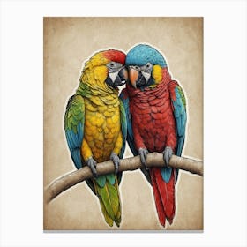 Two Parrots 2 Canvas Print