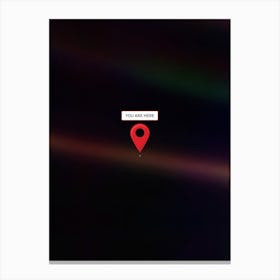 You are here: Voyager, Pale Blue Dot — space poster, science poster Canvas Print