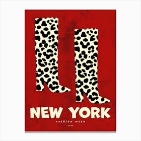 New York Fashion Week Leopard Boots Canvas Print